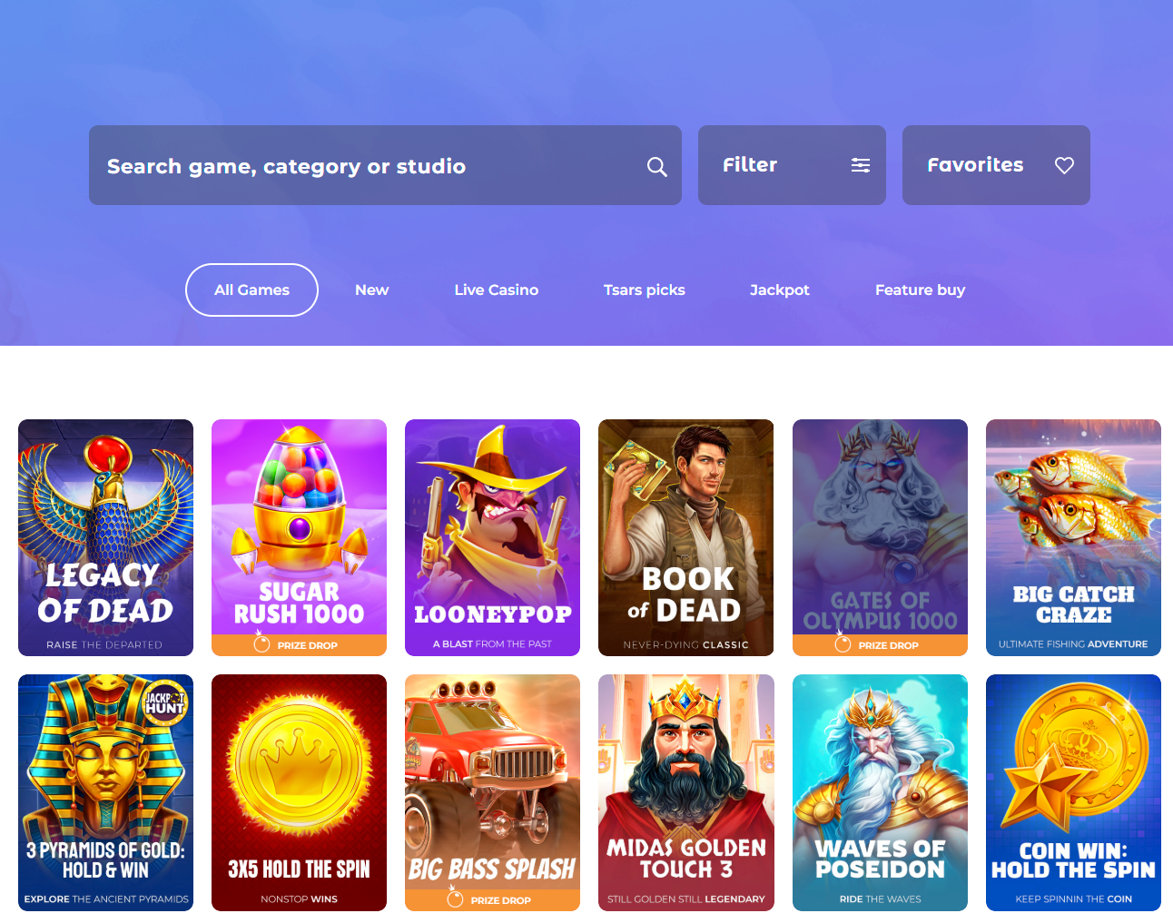 Games Tsars casino